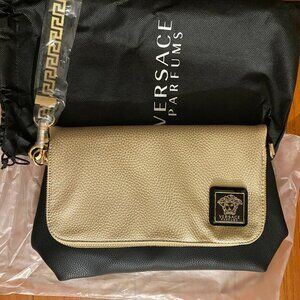 VERSACE PARFUMS Exclusive Gold & Black Crossbody Bag – Limited Edition